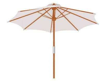 Market 118-inch Diameter Teak Outdoor Umbrella in White