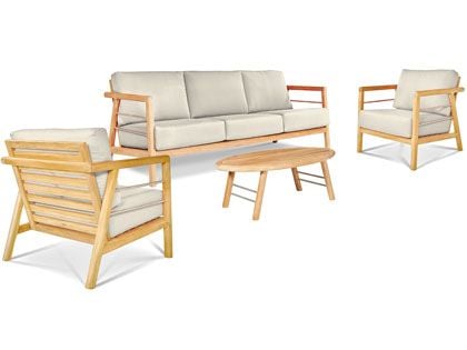 Aalto 4-Piece Deep Seating Teak Sofa Set