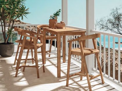 La Costa 5-Piece Teak Outdoor Counter Height Dining Set