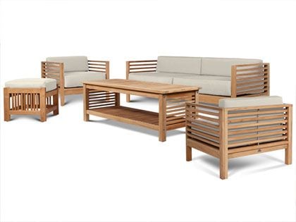 Summer 5-Piece Deep Seating Teak Sofa Set
