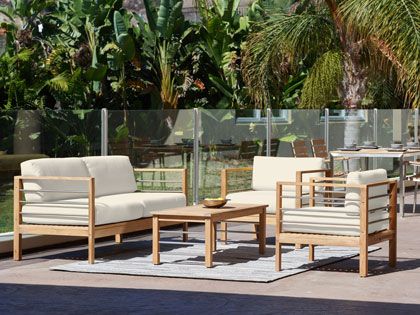 Soho 4-Piece Deep Seating Teak Sofa Set