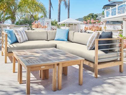 Soho Deep Seating Teak Sectional Sofa Set
