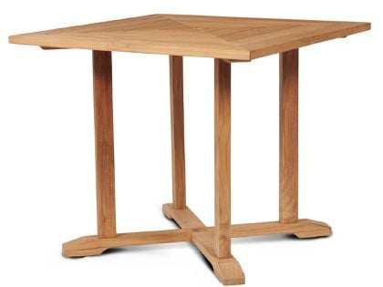 Avery 35-Inch Square Teak Outdoor Dining Table with Umbrella Hole