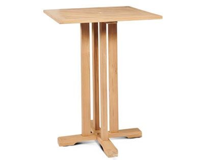 Oasis 32-Inch Square Teak Outdoor Bar Height Dining Table with Umbrella Hole