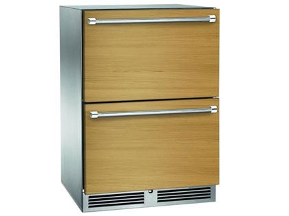 Perlick 24-Inch 5.0 cu. ft. Signature Series Marine & Coastal Series Stainless Steel Panel Ready Outdoor Dual Zone Refrigerator & Freezer Drawers