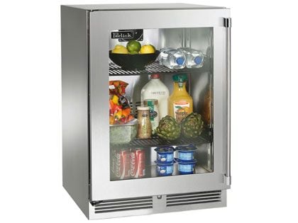 Perlick 24-Inch 5.2 cu. ft. Signature Series Marine & Coastal Series Stainless Steel Glass Door Outdoor Refrigerator