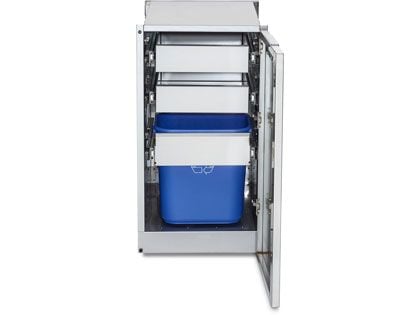 Crown Verity Infinite Series 18-Inch Stainless Steel Cabinet Module with Garbage Bin Holder & Two Drawers
