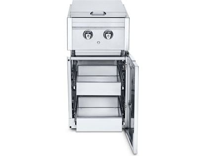 Crown Verity Infinite Series 18-Inch Stainless Steel Cabinet Module with Bulk Tank Propane Gas Dual Side Burner & Two Drawers