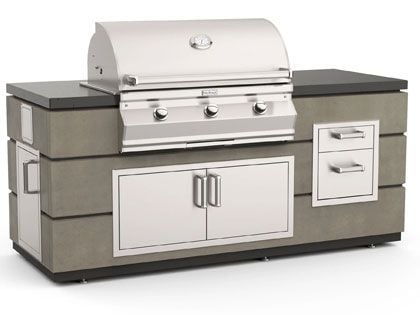 Fire Magic 6-Foot Ready-to-Assemble GFRC Pre-Fab BBQ Island System - Smoke