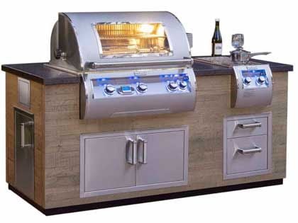 Fire Magic 6-Foot Ready-to-Assemble GFRC Pre-Fab BBQ Island System - French Barrel Oak
