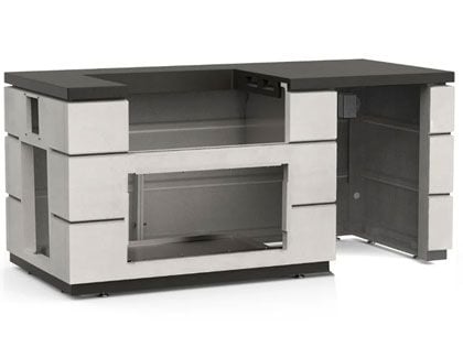 Fire Magic 6 1/2-Foot GFRC Pre-Fab Contemporary Island System - White Aspen Base and Polished Lava Countertop