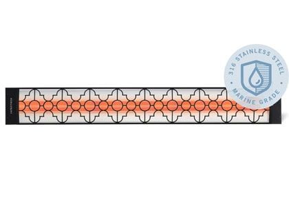 Infratech Mediterranean Motif Collection 61 1/4-Inch 6000W Marine Grade Dual Element Electric Infrared Patio Heater - Black