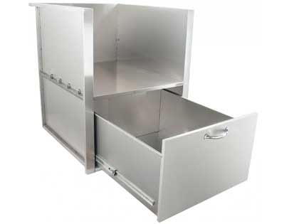 Blaze Built-In 34-Inch Kamado Sleeve With Drawer and LED Lighting