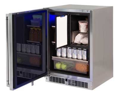 Lynx 24-Inch 4.9 Cu. Ft. Outdoor Rated Compact Refrigerator With Freezer Combo