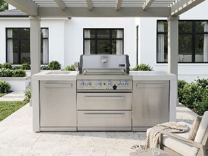 モンテリー 4セット ステンレススチール バットセット ビュッフェ Mont Alpi Outdoor Kitchen Island | 4-Burner Gas Grill | MA400-AWBSS