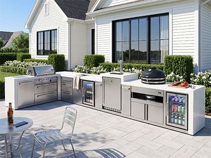MAi400-D90KEGBEVDR Mont Alpi Natural Gas, Propane Grill BBQ Island