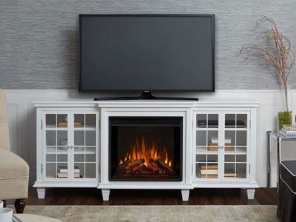 Marlowe 70-Inch Electric Fireplace TV Stand in White