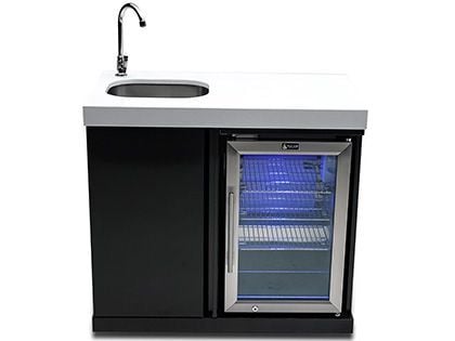 Mont Alpi Outdoor Rated Black Stainless Steel Beverage Center