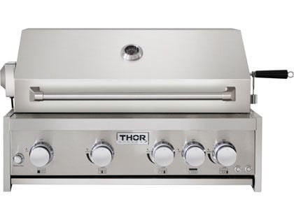THOR Kitchen 32-Inch 4-Burner Built-In Gas Grill With Rear Infrared Burner & Rotisserie