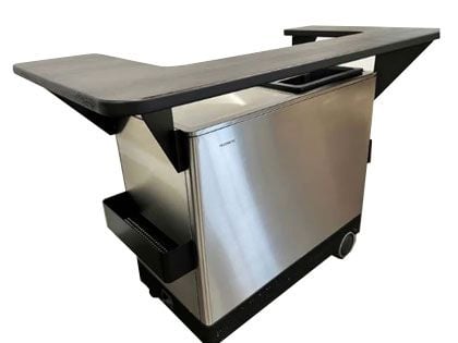 Dometic MoBar 550S Outdoor Mobile Bar with Dual Zone Refrigerator and Bar Top Accessory