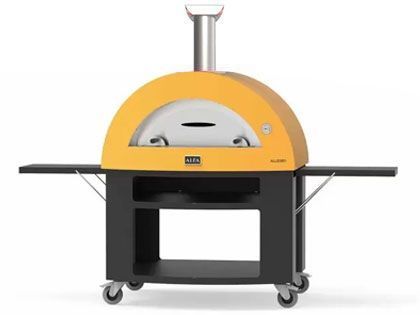 Alfa Moderno 5 Pizze 47-Inch Gas Pizza Oven and Oven Base - Imperial Yellow