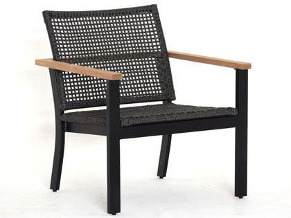 Naples Teak Rope Club Chair in Charcoal Grey