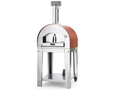 Napoli Hybrid Gas & Wood-Fired Pizza Oven on Cart - Red