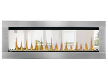 Napoleon 50-Inch CLEARion Elite See-Thru Electric Fireplace with Decorative Stainless Steel Trim Kit