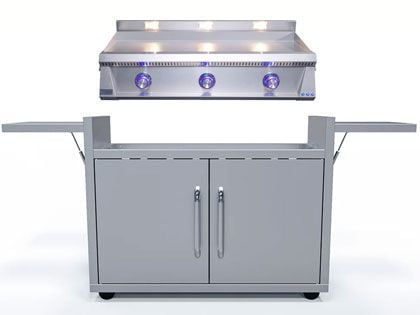 Le Griddle Pro Series 105 41-Inch 3-Burner Gas Griddle with Lights - 3mm Plate