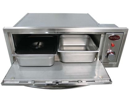 Cal Flame 2-in-1 Built-In 110V Electric Stainless Steel Outdoor Warming & Pizza Oven