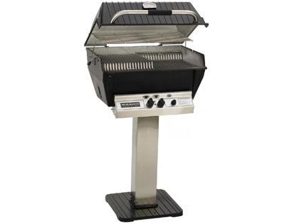Broilmaster P3-XF Premium Gas Grill On Stainless Steel Patio Post