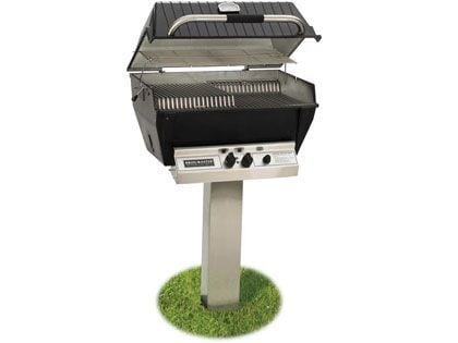 Broilmaster P3-XF Premium Gas Grill On Stainless Steel In-Ground Post