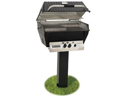 Broilmaster P3-XF Premium Gas Grill On Black In-Ground Post