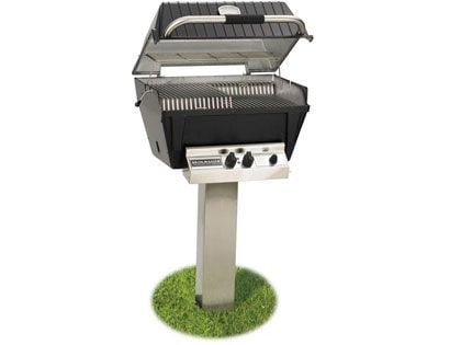 Broilmaster P4-XF Premium Gas Grill On Stainless Steel In-Ground Post
