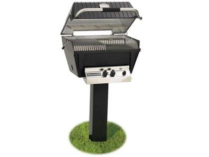 Broilmaster P4-XF Premium Gas Grill On Black In-Ground Post