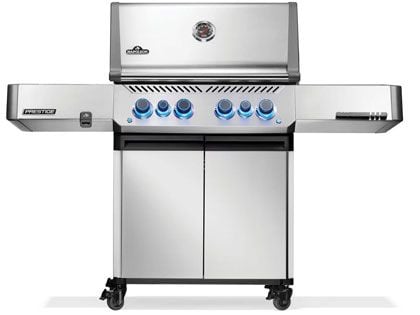 Napoleon Prestige 500 4-Burner Gas Grill with Infrared Rear Burner, Infrared Side Burner & Rotisserie Kit