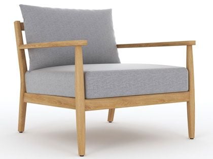 Palma Teak Club Chair with Granite Grey Sunbrella Cushions