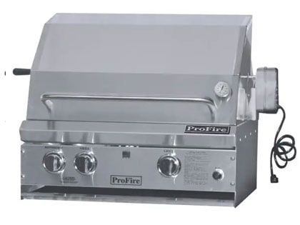 ProFire Deluxe Series 27-Inch Built-In Gas Grill With Rear Infrared Burner & Rotisserie Kit