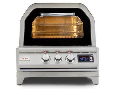Blaze 26-Inch Countertop Gas Outdoor Pizza Oven W/ Rotisserie & Countertop Sleeve