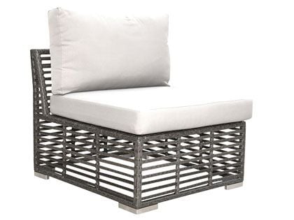 Panama Jack Graphite Wicker Cushion Outdoor Modular Armless Chair