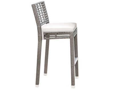 Panama Jack Graphite Wicker Stackable Cushion Outdoor Bar Height Stool