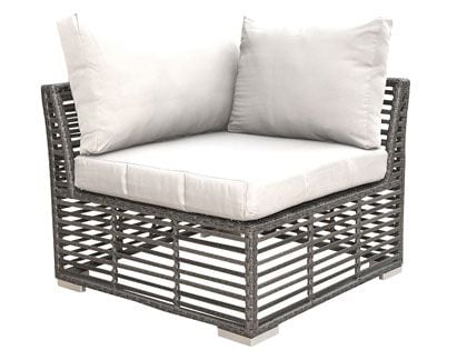 Panama Jack Graphite Wicker Cushion Outdoor Modular Corner Chair