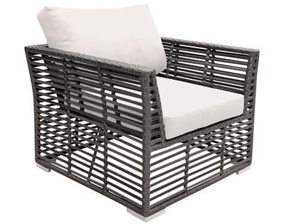 Panama Jack Graphite Wicker Cushion Outdoor Lounge Chair
