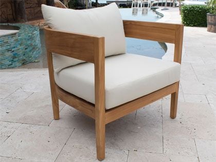 Panama Jack Bali Teak Wood Cushion Lounge Chair