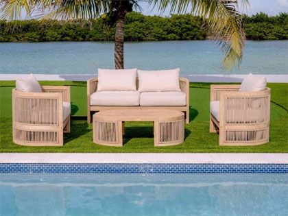 Panama Jack 4-Piece Cabo Outdoor Loveseat Seating Set