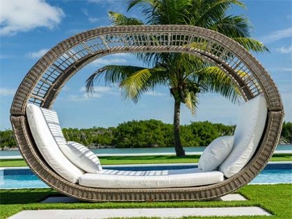 Panama Jack Haven Aluminum Wintech Gray Fiber Outdoor Daybed