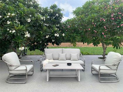 Panama Jack 4-Piece Dove Outdoor Cushion Sofa Seating Set