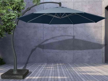 Panama Jack 11.5-Foot Cantilever Sunbrella Denim 360-Degree Umbrella with Movable Base