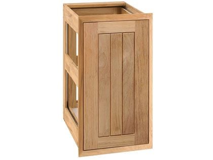 Pacific Teak Millworks 13-Inch Cottage Panel Teak Wood Single Waste Can/LP Tank Pullout