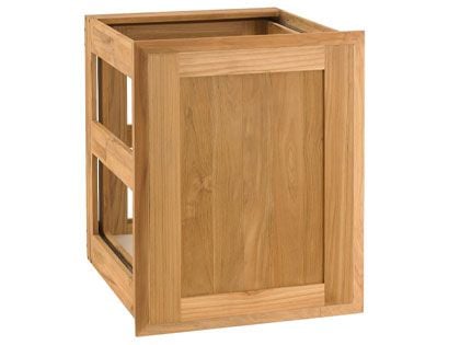 Pacific Teak Millworks 18-Inch Shaker Panel Teak Wood Dual Waste Can/LP Tank Pullout